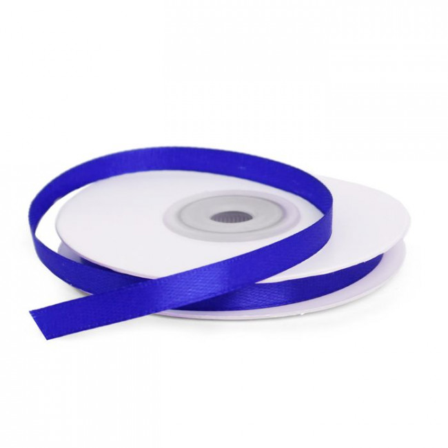 Лента 0,6см 22,85м атласная, ярко-синяя, Микрос/ч17948 (10)