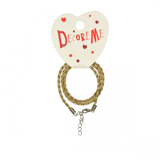 Шнурок d 3мм 41см из экокожи, плетеный с застежкой, BV/2-155/21 (10)