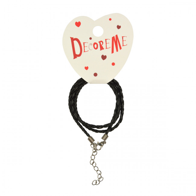 Шнурок d 3мм 41см из экокожи, плетеный с застежкой, BV/2-155/21 (10)