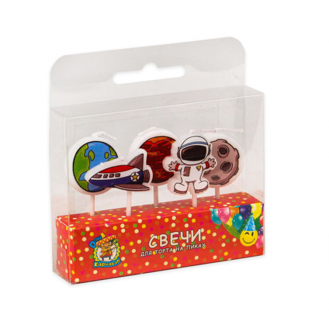 Свечи для торта на пиках  Космос, 5 шт. С-6015