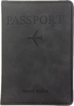 Обложка на паспорт WENZER OFFiCE, Passport "Travel wallet", на резинке, чёрная, эко кожа