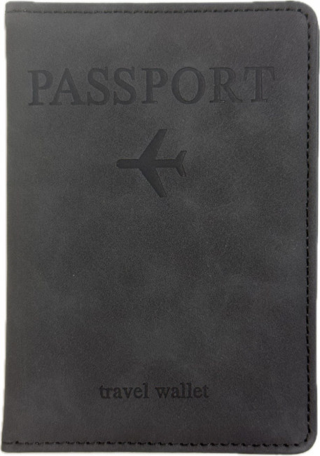 Обложка на паспорт WENZER OFFiCE, Passport "Travel wallet", на резинке, чёрная, эко кожа