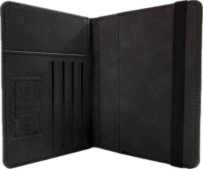 Обложка на паспорт WENZER OFFiCE, Passport "Travel wallet", на резинке, чёрная, эко кожа