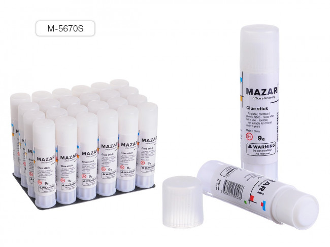 Клей-карандаш 9г для бумаги, картона, фотографий, ткани, HITOMY Mazari/M-5670S (24)