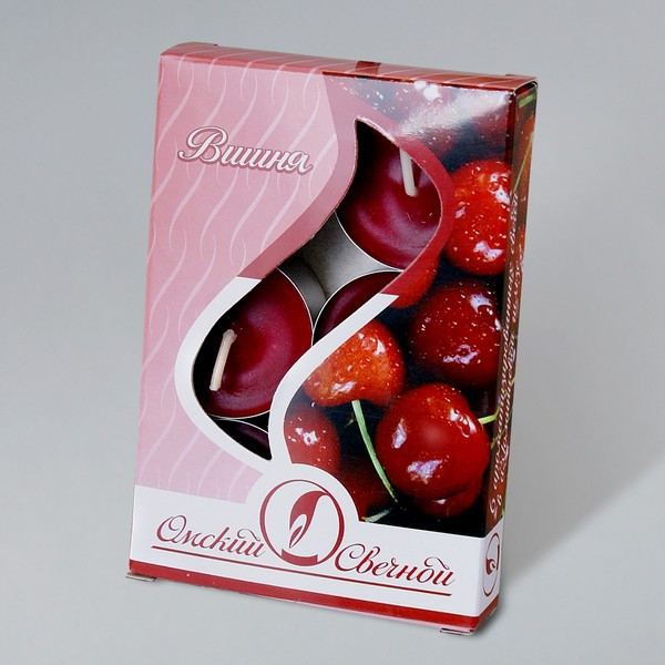 Свеча ароматическая в гильзе 12г, вишня, Микрос/В001822 (6)