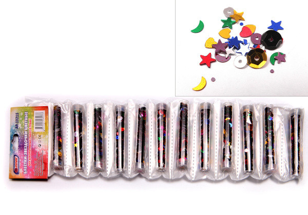 Блестки-паетки  цветные, для декоративных работ, в тубах, Asmar/AR-10215 (12)