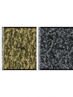 Тетрадь 96 клетка "Пиксельное милитари-1", на спирале, Проф-Пресс/96-2345 (6/48)