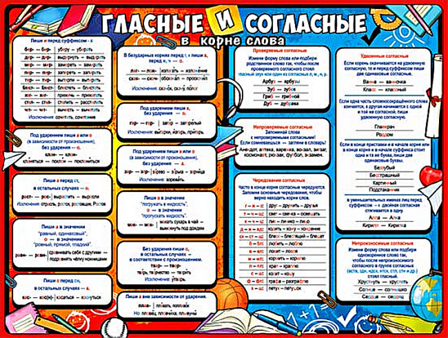 Плакат Гласные и согласные в корне слова р2-556 (10)