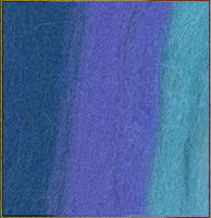 Шерсть для валяния 50г 100% полутонкая шерсть, лесной колокольчик/бирюза/джинсовый, №6078, Gamma/MY-050