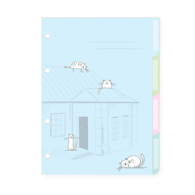 Комплект разделителей для тетради на кольцах А5 4л "Довольные коты" , BV/7-50-473/04 (100)