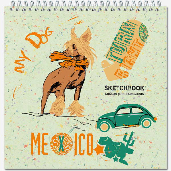 Блокнот-скетчбук 190х190мм 60л " QUADRO BIG" гребень, Полином/2609 (20)