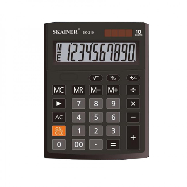 Калькулятор настольный 10-разрядный, малый, черный, размер: 103 х 137 х 31 мм, SKAINER/SK-210 (40) Калькулятор настольный 10-разрядный, малый, черный, размер: 103 х 137 х 31 мм, SKAINER/SK-210 (40)