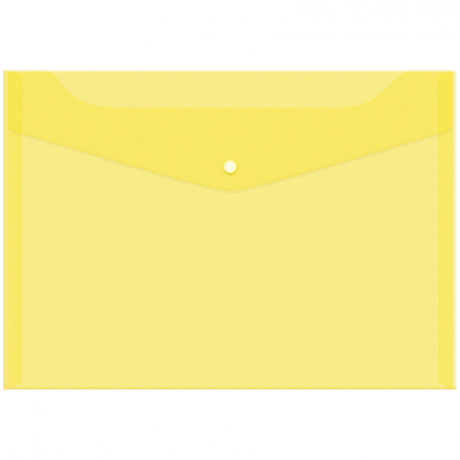 Пaпка-конверт на кнопке А4 прозр желт DeVente 3071409/20