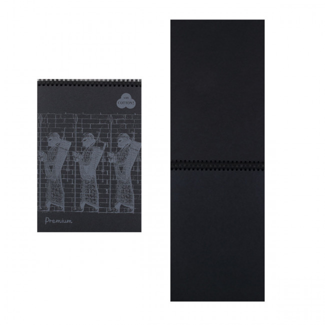 Блокнот А4 30л "Premium Grоund" для пастелей, на пружине, черный (5)