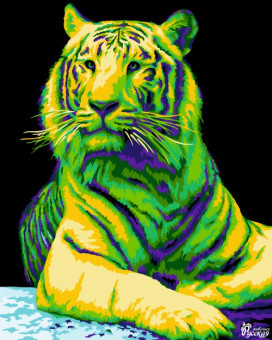 Набор для творчества "Рисование по номерам". H139 Неоновый тигр 40*50
