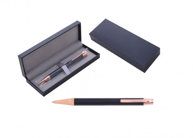 Ручка шариковая с поворотным механизмом ELATIO BRG, СИНЯЯ, пулевидный пиш.узел 0,7 мм, сменный стержень 98 мм типа Parker, корпус металлический, подарочная упаковка