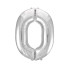 Шар ЦИФРА 0 17" серебро /Silver /43 см/К