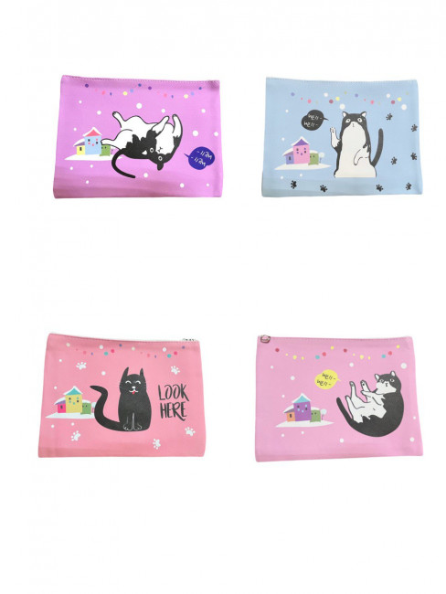 Папка 23х17,5см канцелярская "Котики" на молнии, Mazari/M-9651 (12)