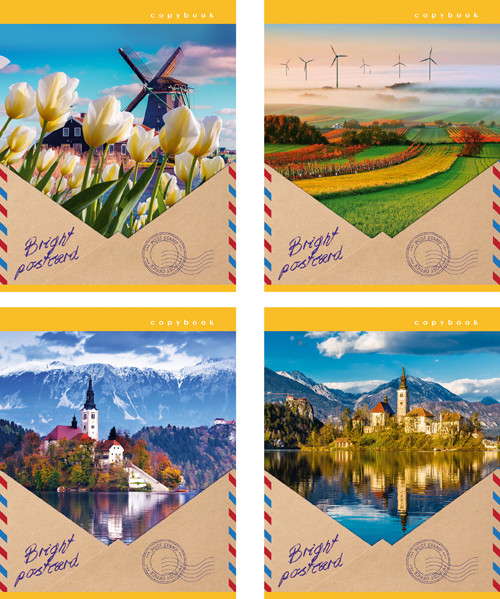 Т5ск96 3623 Тетрадь ученическая 96 л. в клетку "Яркая открытка" (ассорти) (BG) (5/50)