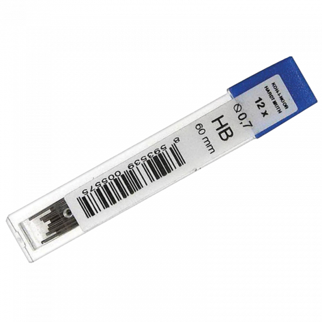 Грифели для механических карандашей "4162", 12шт., 0,7мм, HB (Koh-I-Noor) (Чехия) (12)