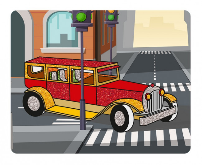 Набор для творчества "Машина" 20 x 25 см Аппликация блёстками, №03 Hobbius