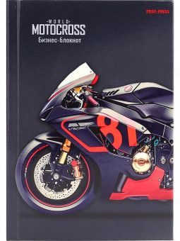 Бизнес-блокнот А6 80л клетка "Мотоцикл", 7БЦ, склейка, Проф-Пресс/80-1757 (20)