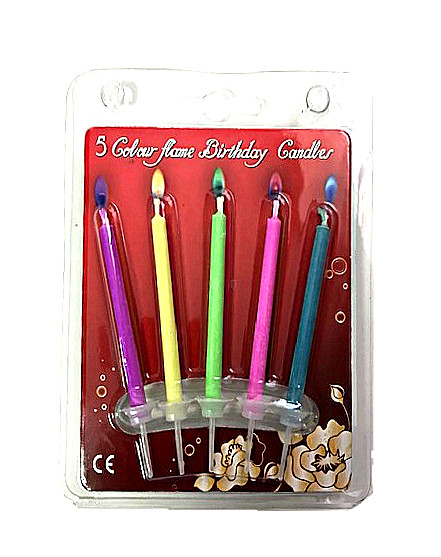 СВЕЧИ С ЦВЕТНЫМ ПЛАМЕНЕМ 5шт (384)