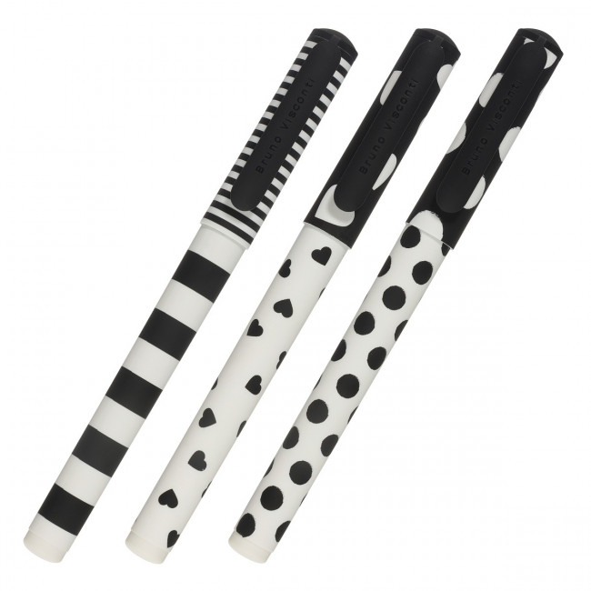 Ручка шариковая 0,7мм синяя "DreamWrite. Black&White", три вида ассорти, BV/20-0264/19 (24)