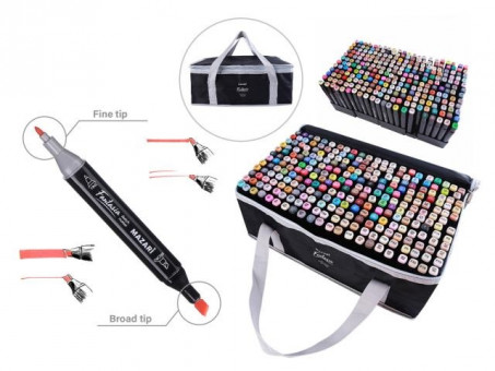 Набор маркеров для скетчинга двусторонних FANTASIA, 262 цв. Mazari/M-15074-262