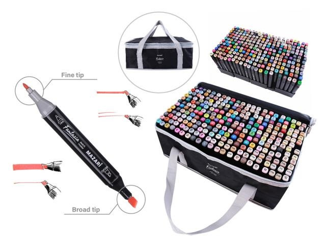 Набор маркеров для скетчинга двусторонних FANTASIA, 262 цв. Mazari/M-15074-262