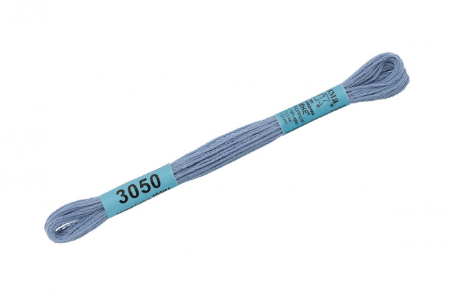 Нитки для вышивания "Gamma"    мулине  ( 0820-3070 )  100% хлопок     8 м №3050 св.джинсовый