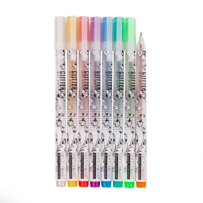 Набор гелевых ручек 1,0мм "Sketch&Art. UniWrite.Glitter", 8 цветов с блёстками, BV/20-0309 (24) Набор гелевых ручек 1,0мм "Sketch&Art. UniWrite.Glitter", 8 цветов с блёстками, BV/20-0309 (24)
