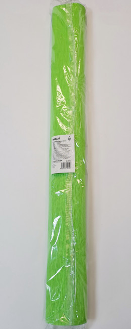 Бумага крепированная СВЕТЛО-ЗЕЛЁНАЯ 50х250 см, плотность 70 г/м2, коэффициент растяжения 100%, ОПП-упаковка, Mazari