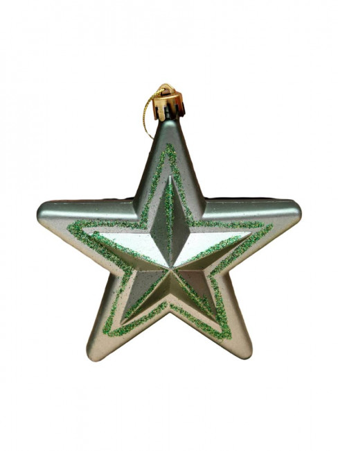 Набор ёлочных подвесок "Яркие звезды",10 см,фисташковый, 4 шт, НУ-0443