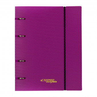 "Expert Complete" PRISMA NEON Папка-обложка для сменного тетрадного блока на 4 кольцах A5+ 700 мкм 20 мм эффект 3D 1 шт. d - 20 мм пурпурный EC21140022