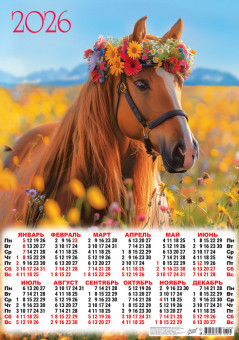 Календарь-плакат А2 2026г "Романтичная красотка", ПО-26-036