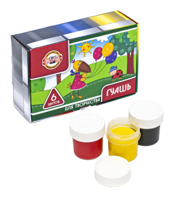 Гуашь 6цв 25мл карт.корб., Koh-I-Noor/FG-KIN-206  (32)