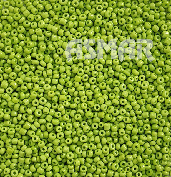 Бисер "ASMAR" размер №12, вес: 50 г, салатовый глянцевый, непрозрачный