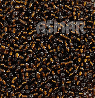 Бисер "ASMAR" размер №8, вес: 450 г, коричневый, внутреннее серебрение