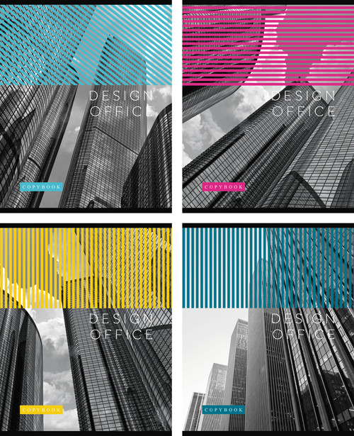 Т5ск96 3628 Тетрадь ученическая 96 л. в клетку "Офисный дизайн" (ассорти) (BG) (5/50)