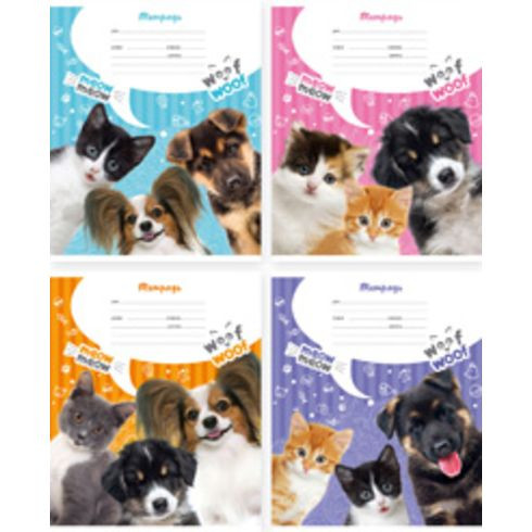 Тетрадь ученическая 12 л. в одну линию "Друзья" (ассорти)(20/140)