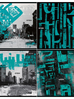 Тетрадь 96 клетка "Тема граффити" скрепка, Проф-Пресс/96-4324 (6/48)