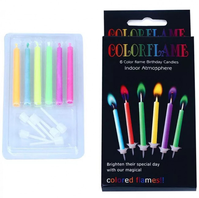 СВЕЧИ С ЦВЕТНЫМ ПЛАМЕНЕМ 6шт/400шт.в ящ.