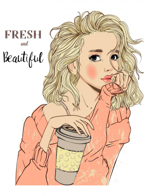 Cкетчбук А5 48л "Девочка с кофе", КБС, MILAND/С48-4200 (20) Cкетчбук А5 48л "Девочка с кофе", КБС, MILAND/С48-4200 (20)