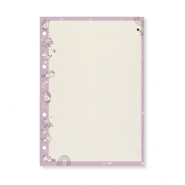 Сменный блок А5 50л в точку, для тетрадей на кольцах "Единороги", бежевый, BV/7-50-471/08 (32)