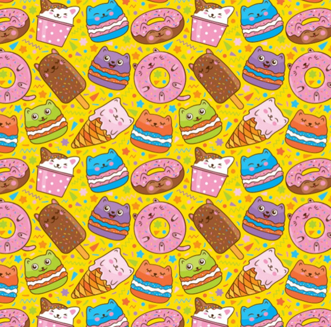 OPTIMA Упаковочная бумага "Вкусняшки" (10л в рулоне, 70*100см) УБ-1580