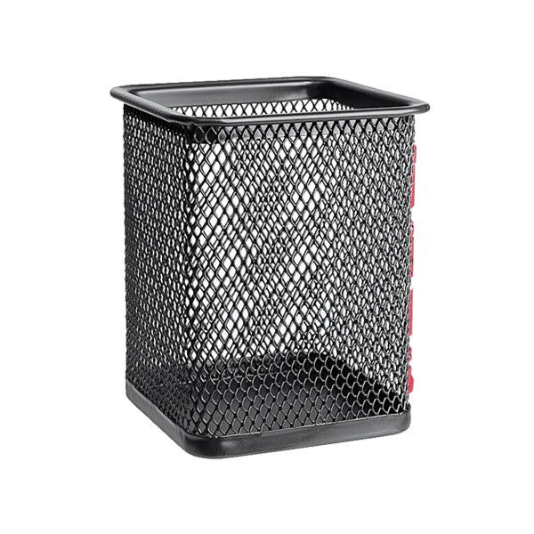 Стакан канцелярский металлический, квадратный, черный, Asmar (12)