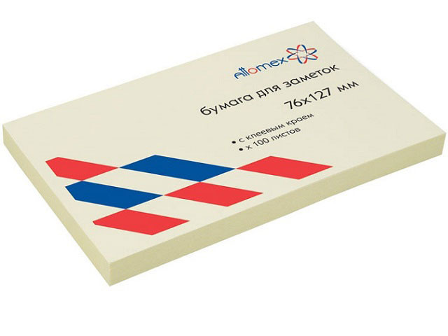 Стикер 75*125мм 100л желт Attomex 2010302