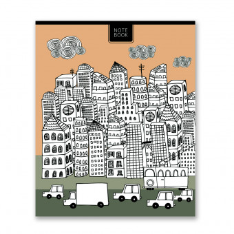 Бизнес-блокнот А5+ 80л клетка "Архитектура", обложка - твердый картон, Светоч/80ББТ5_3_5_1_00421 (18)