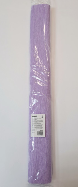 Бумага крепированная СИРЕНЕВАЯ 50х250 см, плотность 70 г/м2, коэффициент растяжения 100%, ОПП-упаковка, Mazari